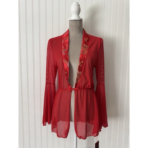 Dragon Kimono-style‎ Sheer Mesh Lingerie Size Medium - Picture 2 of 10